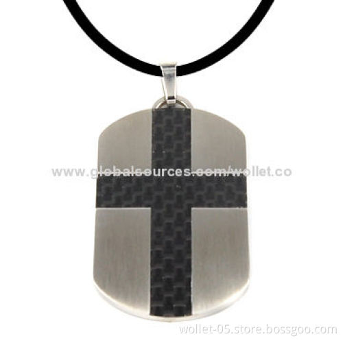 Fashion Stainless Steel Pendant with Carbon Fiber, Accept Customization